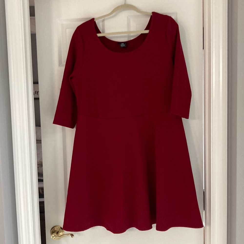 Red knit dress
